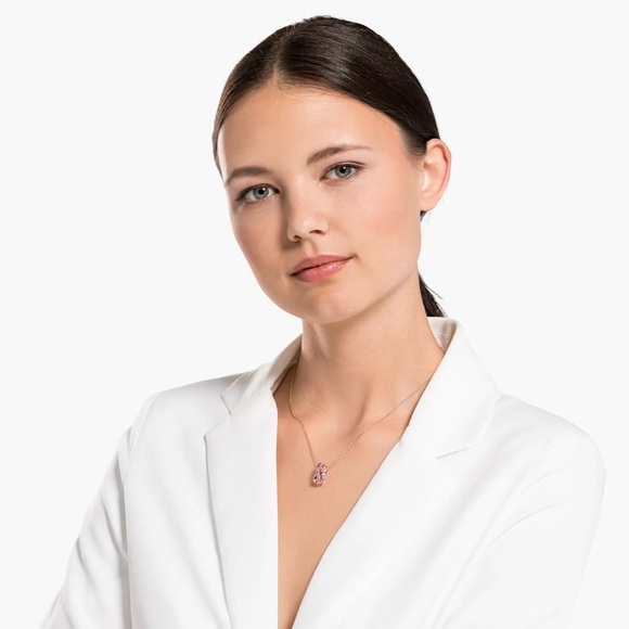 Swarovski Twist Rows Pendant Necklace 
Purple, Rosegold plated - Picture 7 of 13